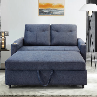 Modern Couch With Reclining Back And Storage Compartment Comfortable Pullout Bed In Style Pockets