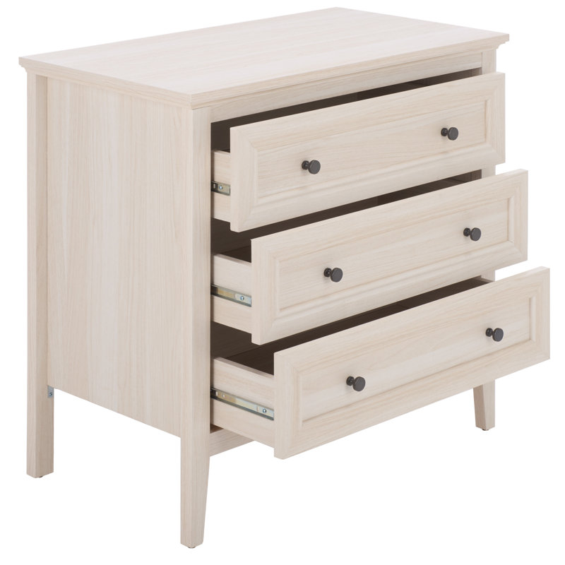 Commode 3 tiroirs Quinta, Chêne blanc