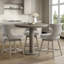 Tabouret de bar pivotant à 360 degrés Emmett gris pâle avec clous décoratifs-1599138858