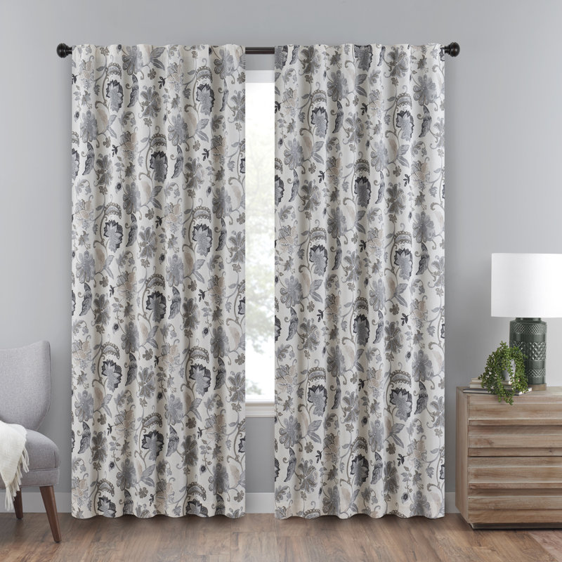 Nina Blackout Curtain Single Panel, 52"W x 84"L, Gray