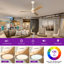 Karlena 52'' Modern Farmhouse Dimmable Ceiling Fan with LED Lights and Remote Control 3 Colours 6 Speeds Reversible Noiseless DC Motor-1857937385-1878036675