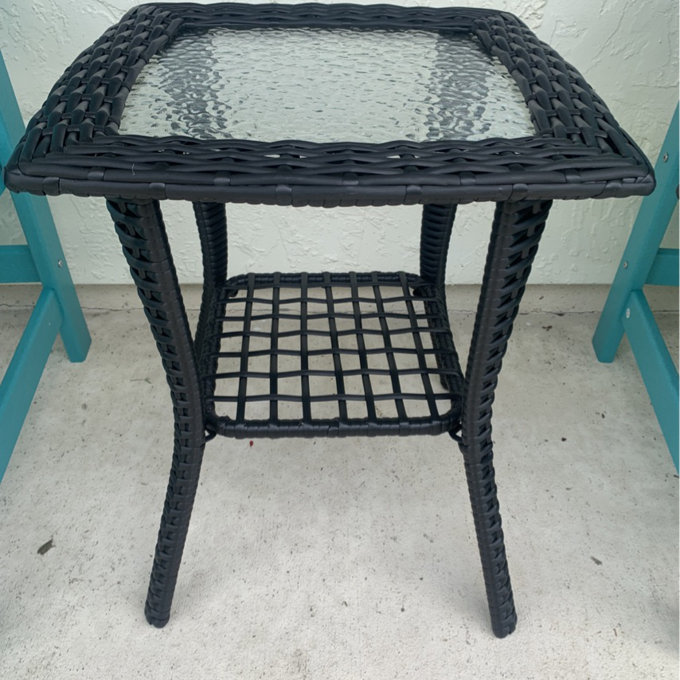 Wayfair- Avanthi Square Metal Outdoor Side Table , 18'' in. W 18'' in. D - Brown