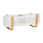 Panier de rangement divisé avec pieds, porte-accessoires, rangement de bureau, bureau, plastique, L 19,25 po x l 5,25 po x H 6,5 po, blanc et brun
