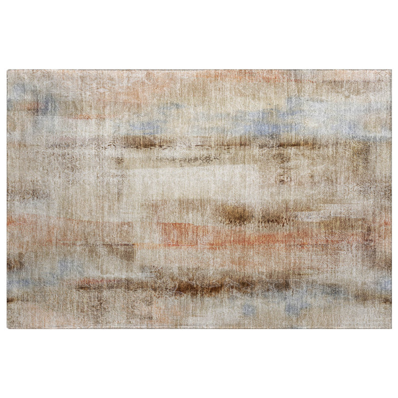 Tapis à poil long de qualité supérieure lavable à la machine ADS537, Beige, 1 pi 8 po x 2 pi 6 po