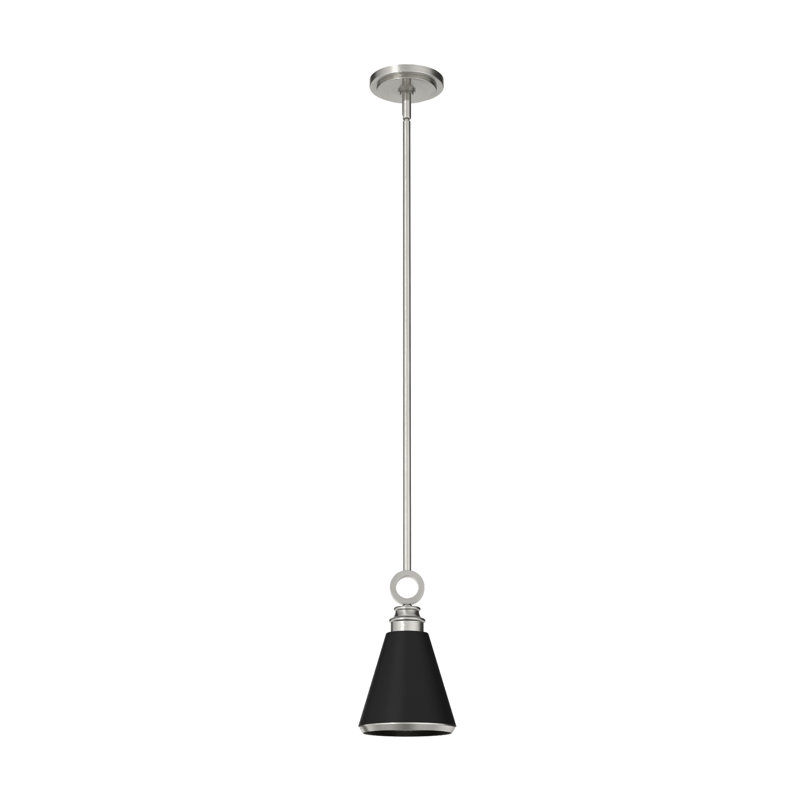 Klein 1 Light Metal Cone Pendant, Brushed Nickel, Mini