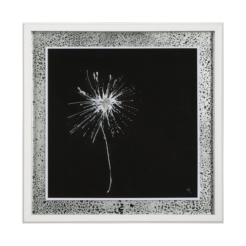 "Flora II", reproduction d'art encadrée texturée matte sous verre, Flora II
