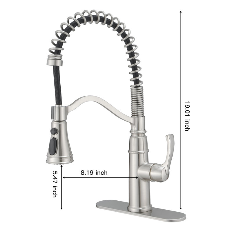 VIBRANTBATH Pull Down Kitchen Faucet, Brushed Nickel