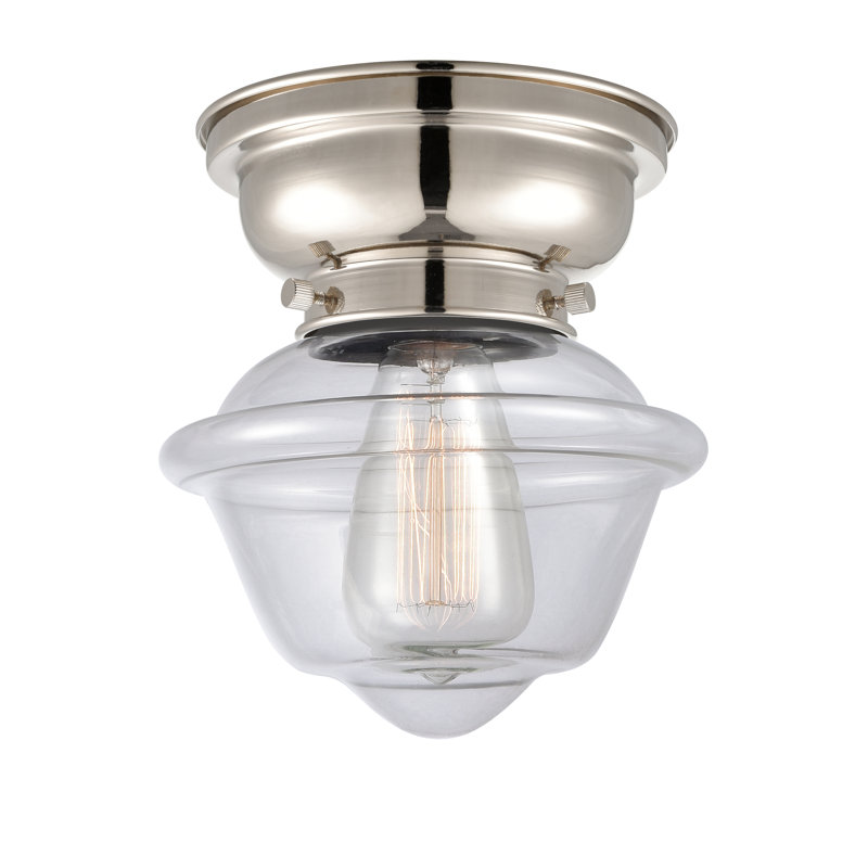 Plafonnier encastré 1 lumière 7,5 po Baptiste, Transparent, Ampoule non incluse, Nickel poli
