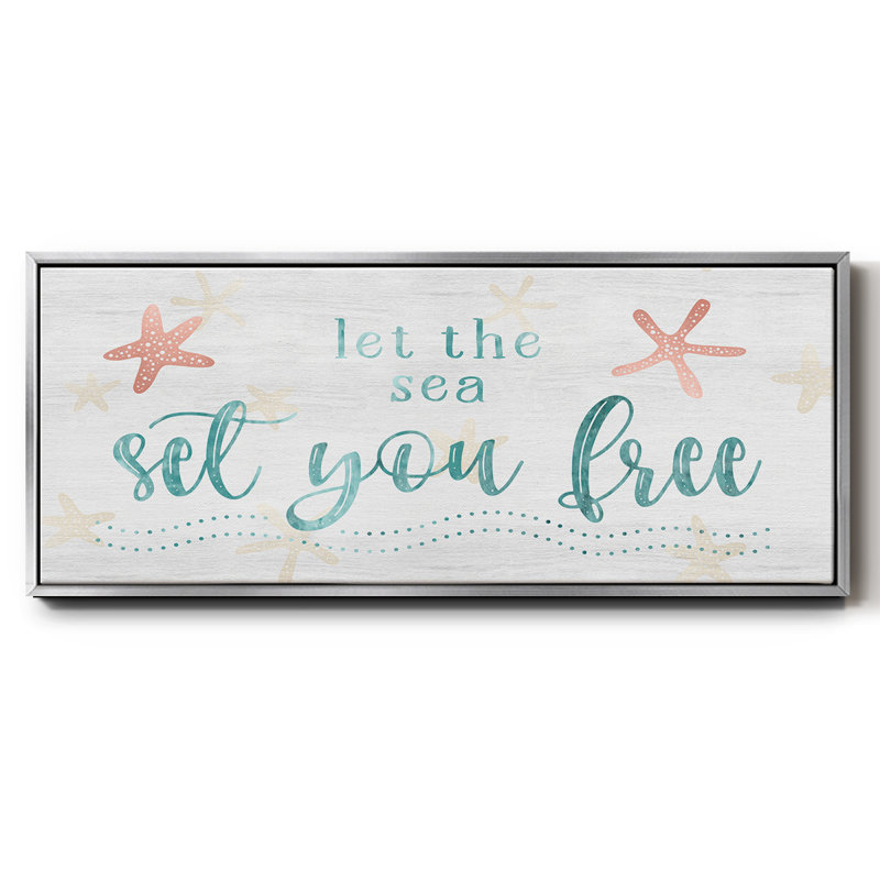 Sea Free- Framed Canvas, 12" H x 30" W
