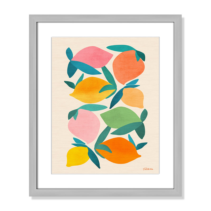 Imprimé «Wild Mango» par Gallagher, Argent mat, L 16 po x H 19 po, Imprimé mat
