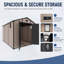 Remise de rangement extérieure en plastique 8 x 10 pi - Remise à outils verrouillable en résine avec fenêtre et plancher, champagne