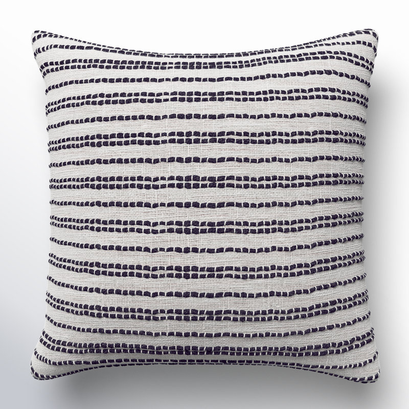 Coussin Amora, 22 po x 22 po, Blanc / noir, Housse de coussin seulement - sans insert