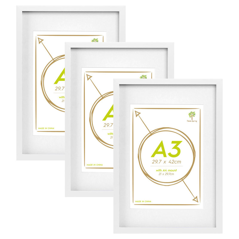 Acrylic Picture Frame - Set of 3, White