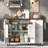 54.5" Farmhouse Kitchen Island with Power Outlet, Internal Storage Racks & Drop Leaf (White)-129470437