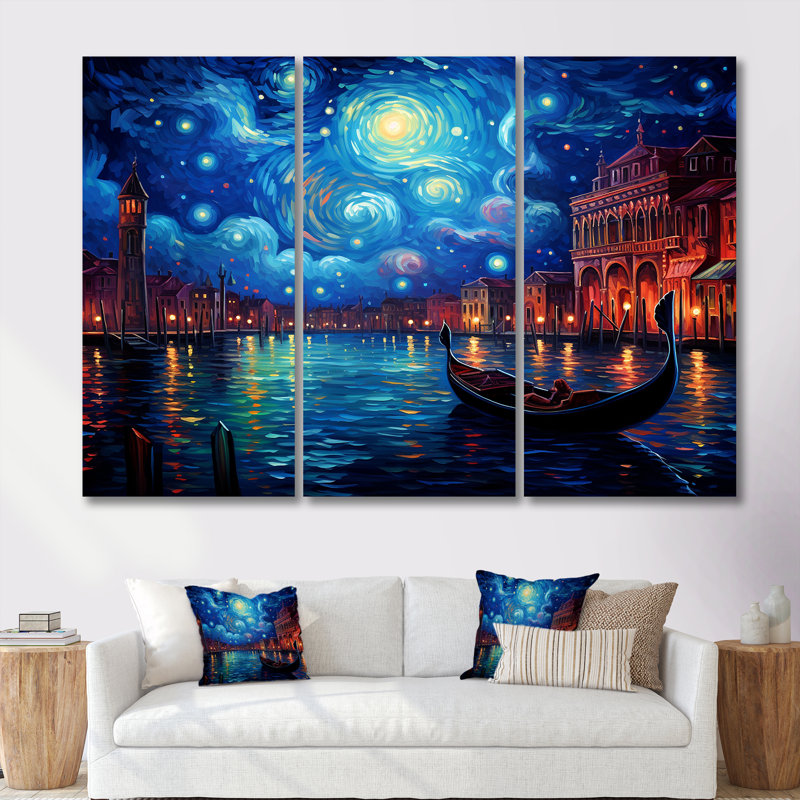 Ensemble de salon Corkran - Venice Wall Art, H 28 po x l 36 po x P 1 po, Toile tendue