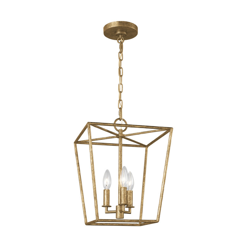 Ellen Degeneres Viota 3 Light Dining Room Entry Hallway Pendant, Casted Gild