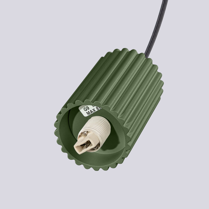Bernis 1 - Light Brushed Nickel Pendant, Green