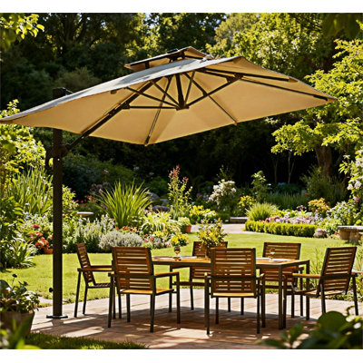 Parasol d'extérieur Parasol solaire en porte-à-faux à DEL