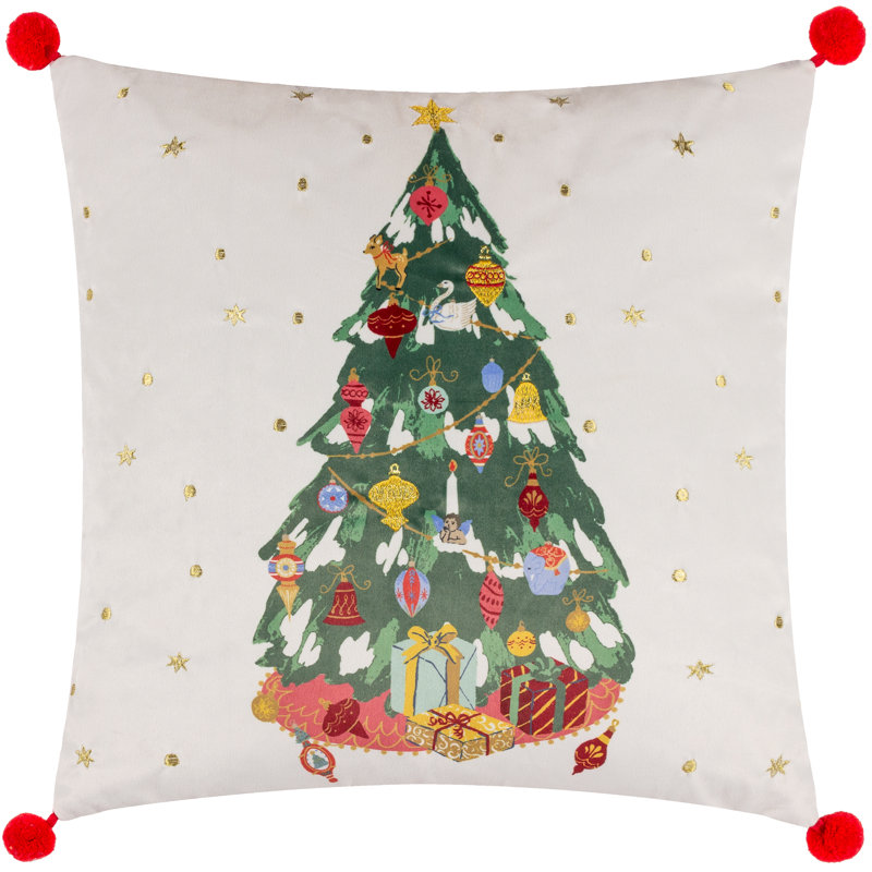 Deck The Halls Tree Abstract Square Cushion