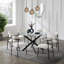 Round Glass Top Metal Base Dining Table-105900686-105900685