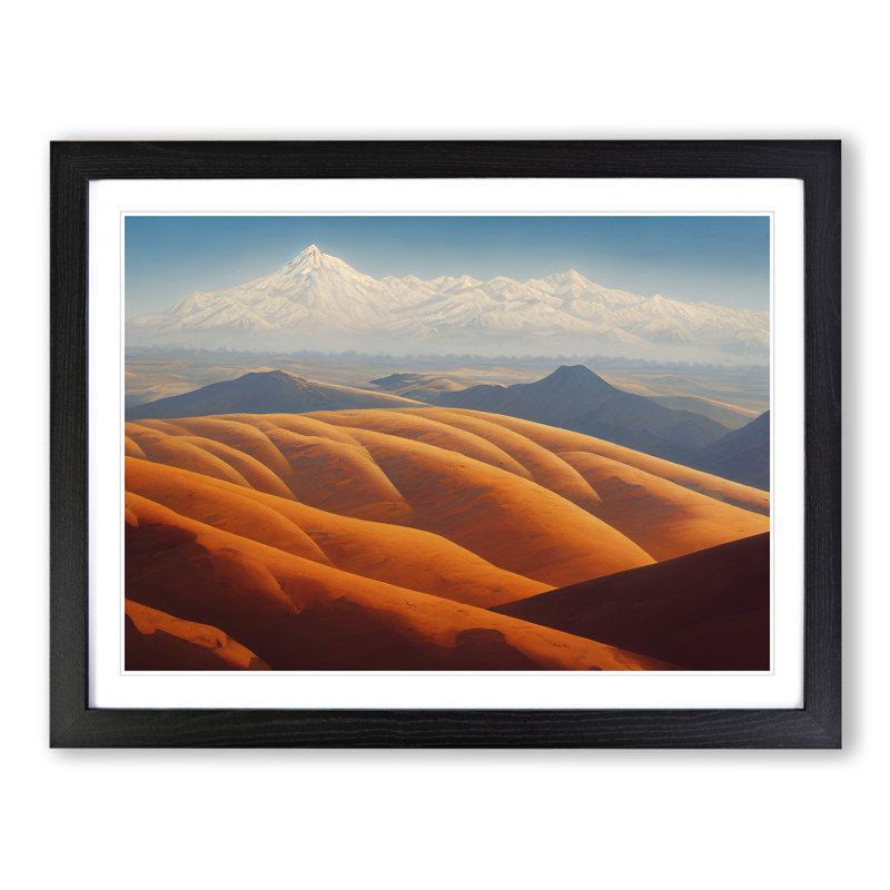 Grand Mountain Landscape - Print, Black, 25cm H x 34cm W