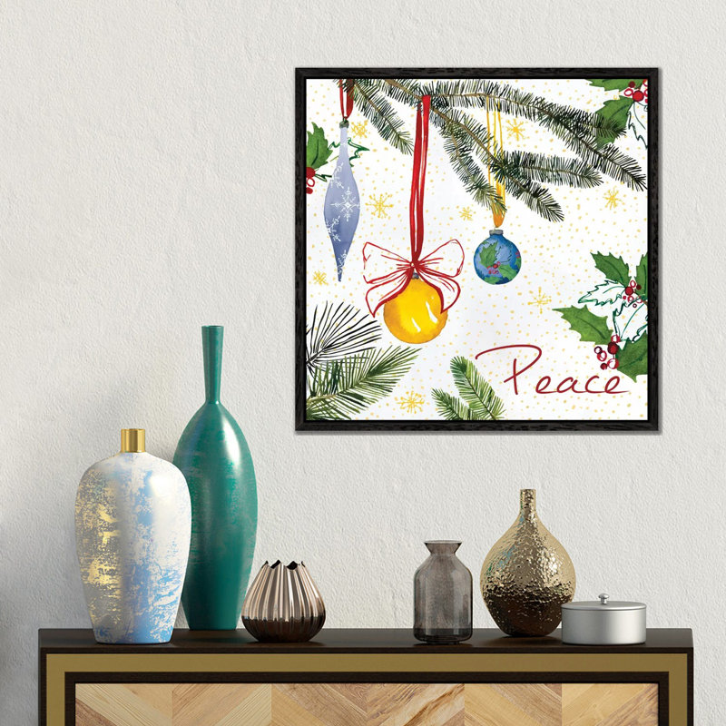 Watercolor Christmas III by Harriet Sussman - Floater Frame Gallery-Wrapped Canvas Giclée on Canvas, 45.72 cm H x 45.72 cm W