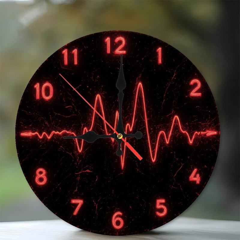 Horloge rouge en forme de cœur