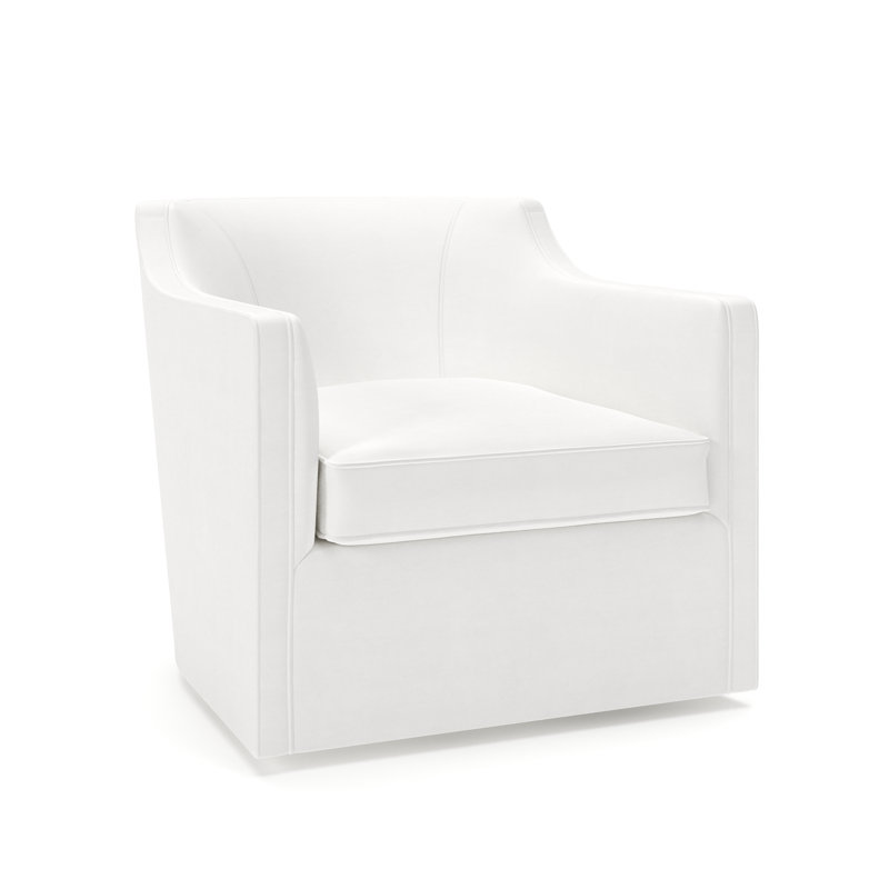 Fauteuil pivotant rembourré Marietta, Toile blanc cassé Bayou