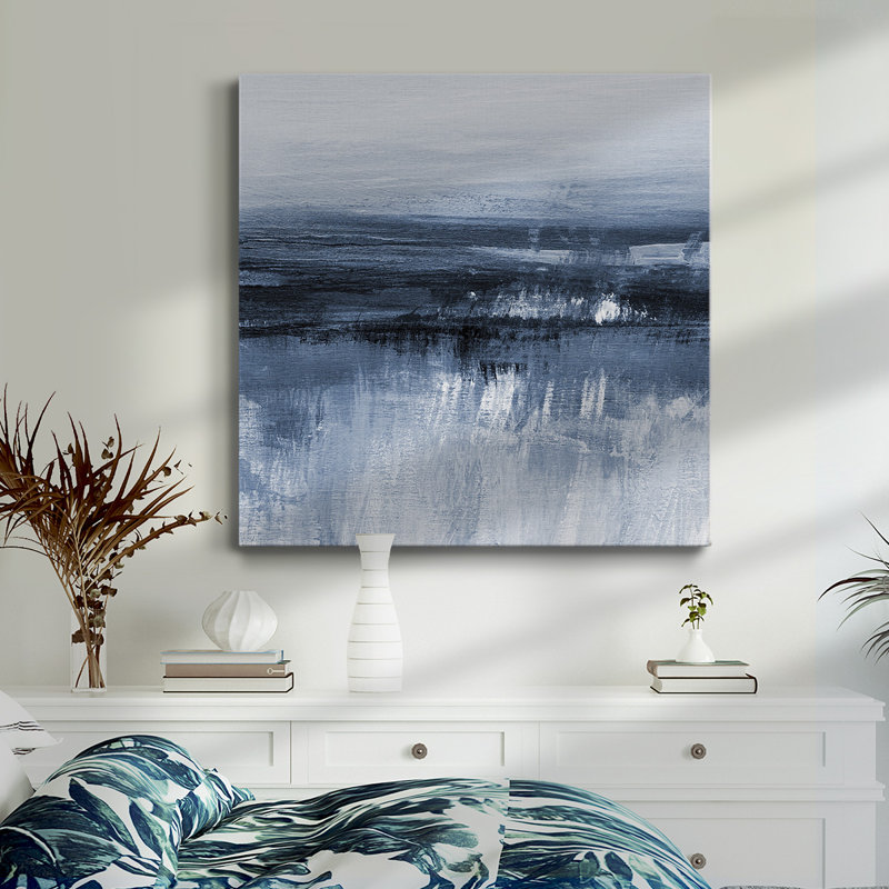 Severn In Cyan III - Toile tendue avec châssis de qualité supérieure - prête à être accrochée