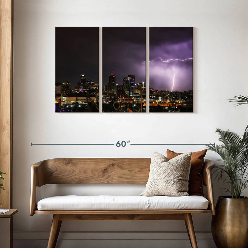 Sebbie Lightning Over Denver, 28" H x 45" W