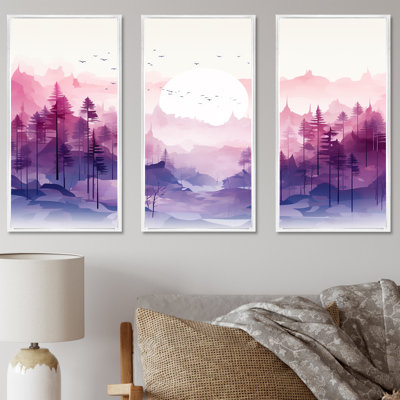 «Minimalisme dans les forêts», ensemble de reproductions d'art mural