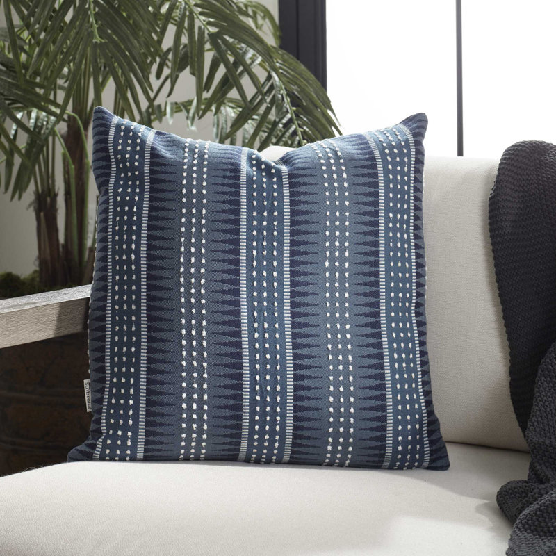 Uttermost Backgammon Slate Outdoor Pillow, Blue