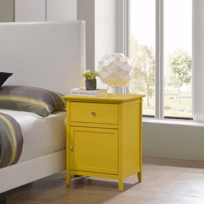 Table de chevet jaune vibrante, Jaune