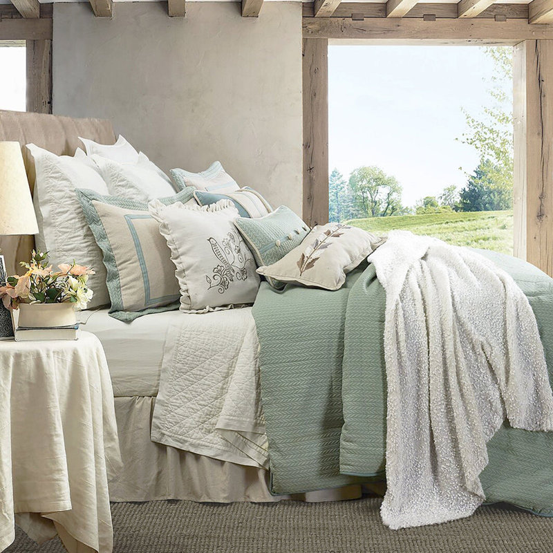 Belmont Coastal Polyester Damask Comforter, King Comforter + 3 Additional Pieces