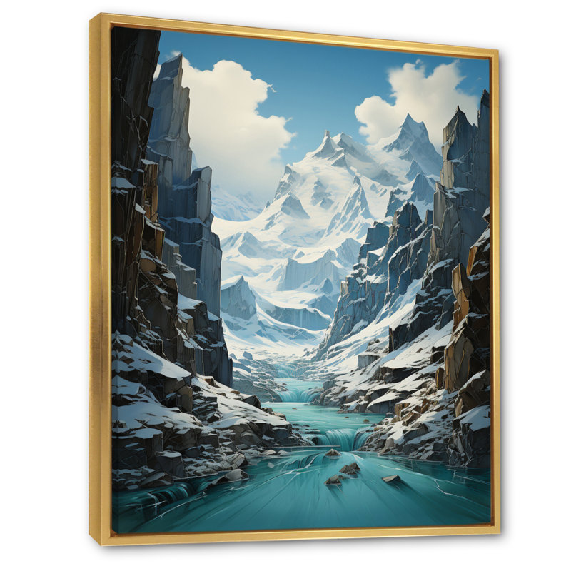 Glacier Glaciers Embrace - Landscape & Nature Canvas Prints, Cadre flottant doré, H 44 po x l 34 po