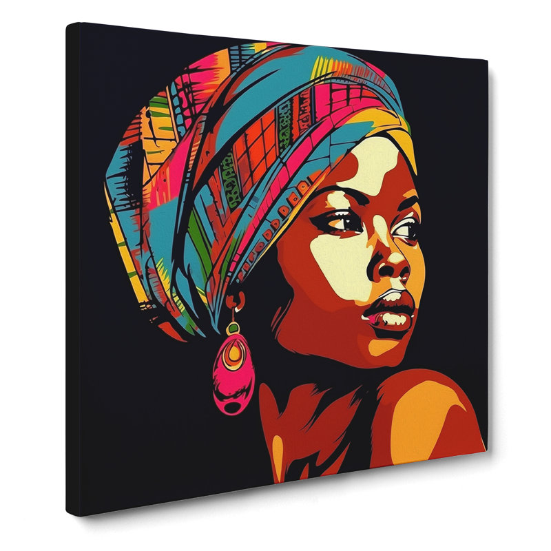 African Woman Pop Art No.5 - Print, 35cm H x 35cm W x 3cm D