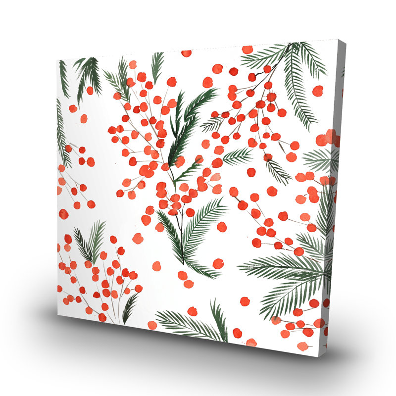 Mistletoe leaf pattern - 32"x32" art on canvas