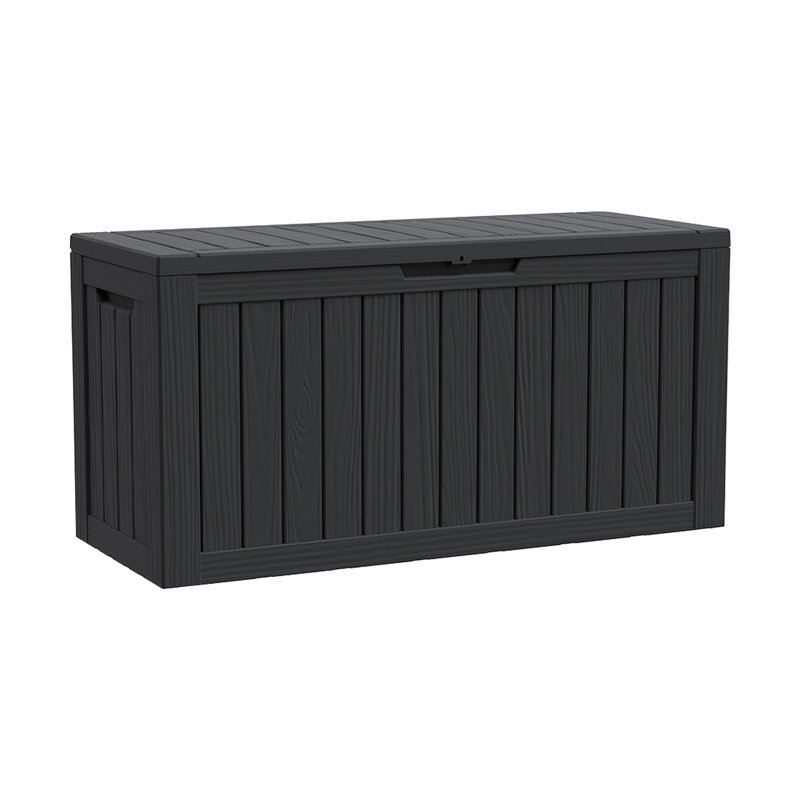 Emperic Design Gallons Water Resistant Resin Lockable Deck Box, 80, Black