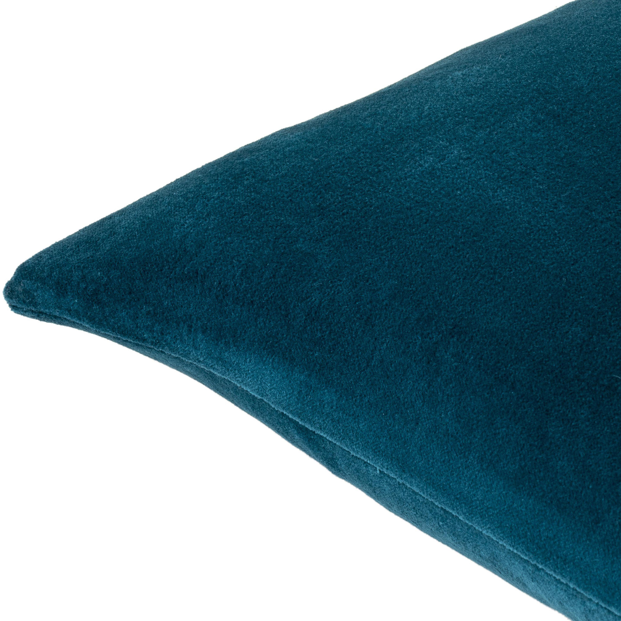 Denny Velvet Throw Pillow , Prussian Blue, Polyester/Polyfill, 18"H x 18"W