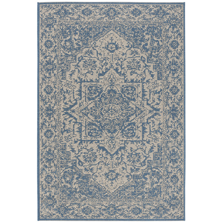 Danya Oriental Blue/Cream Indoor/Outdoor Area Rug