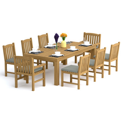 Devon Rectangle 8 - Person 86'' L Outdoor Dining Set