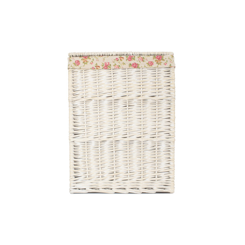 Wicker Laundry Bin with Garden Rose Lining