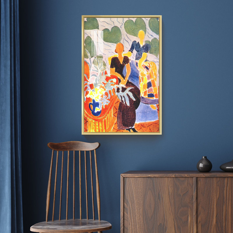 «Matisse Wall» par Henri Matisse - reproduction d'art sur toile simple, H 24 po x l 16 po x P 1,3 po, Toile avec cadre noir