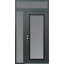 Panneau d'entrée en acier noir anthracite / anthracite avec panneau latéral et porte d'entrée pré-montée Transom-119013343-119013342-119013337