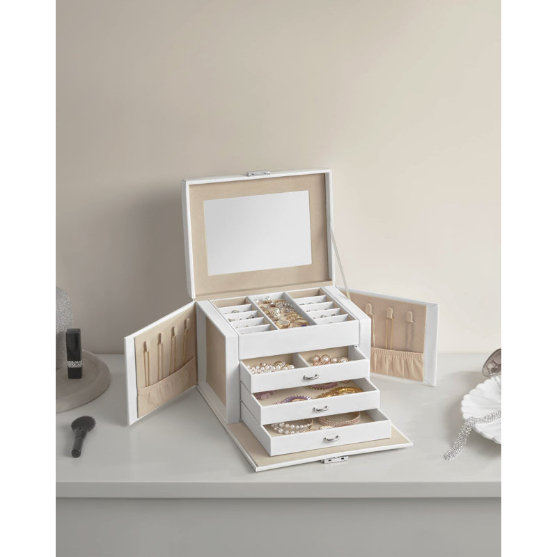 Wood Jewellery Box +, White