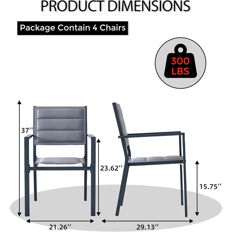 Patio Dining Armchair, Grey