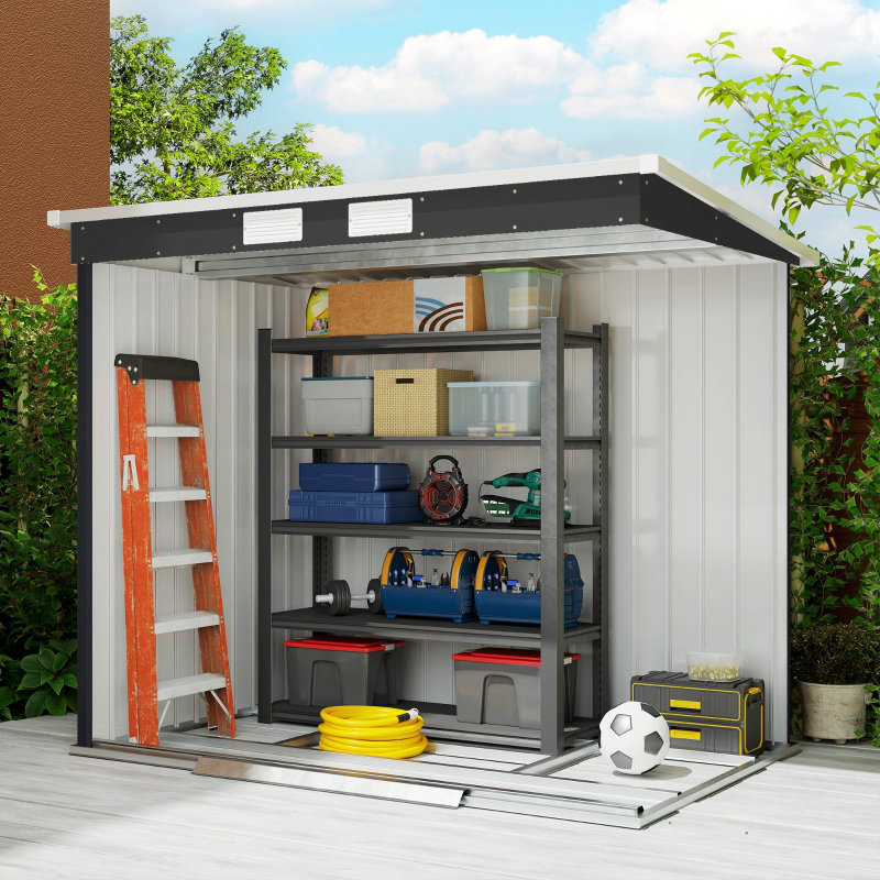 Forge Rustic Metal Garden Shed With Steel Structure And Double Doors