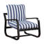 Fauteuil à rayures rayé bleu marine et blanc, fabrication en métal robuste, coussins réversibles détachables pour une chaise à rayures - cadre agréable