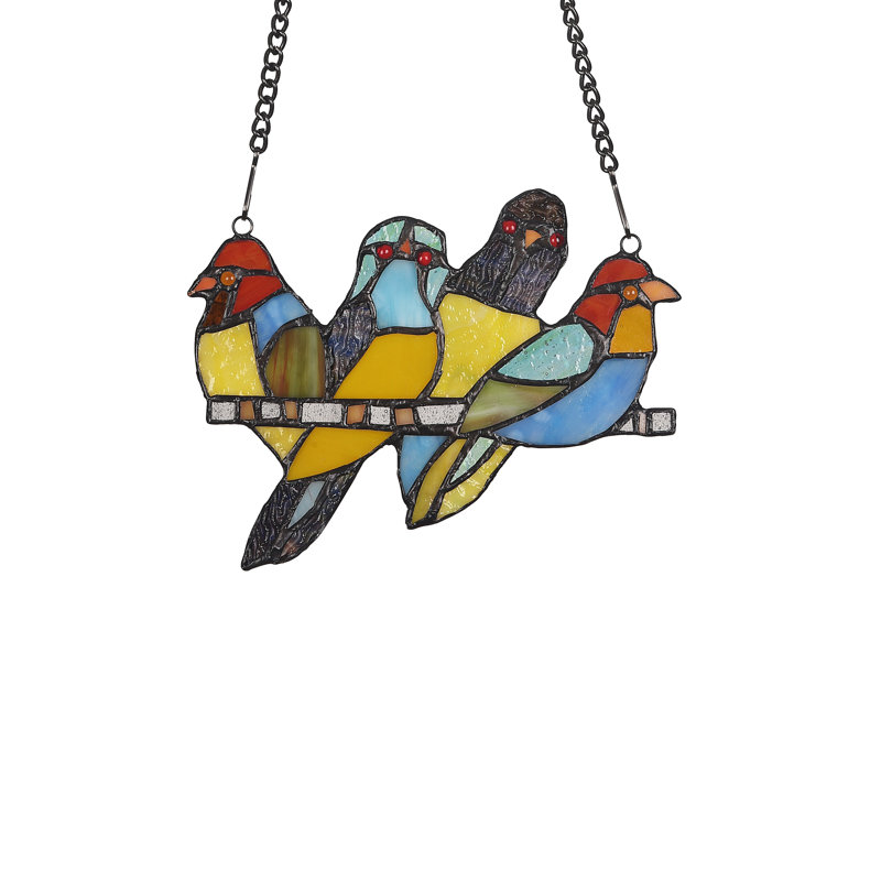 Panneau de fenêtre en verre starling tiffany
