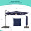 Parasol carré en porte-à-faux à DEL 10 x 10 po avec base Doreena-159113418